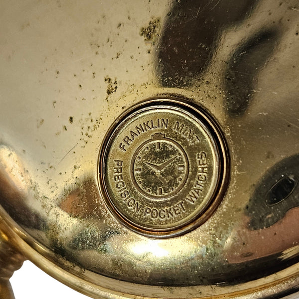 Gold  Franklin Mint Bald Eagle Pocket Watch Chain Vintage Ted Blaylock Chilkat [Vintage]