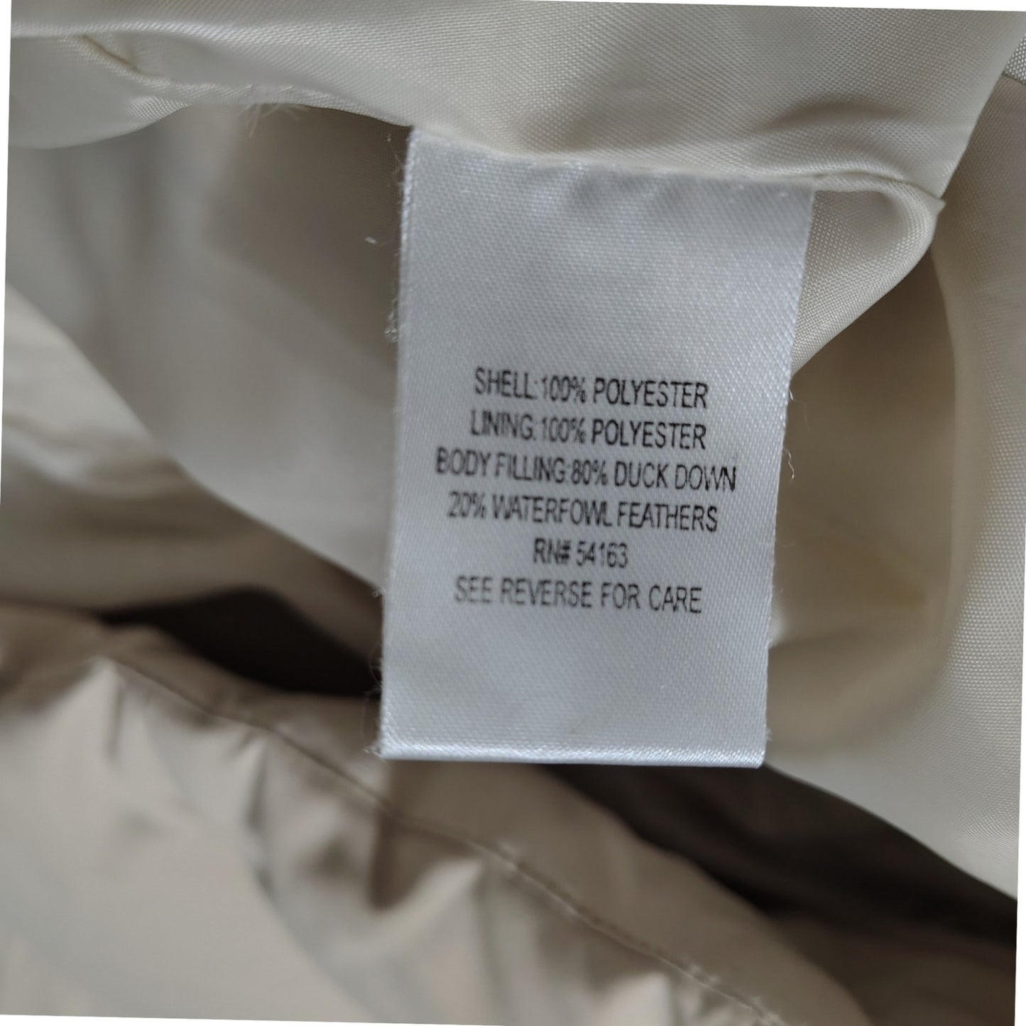 Calvin Klein Beige Performance Women's Puffer Coat Jacket Rollaway Hood Size Medium
