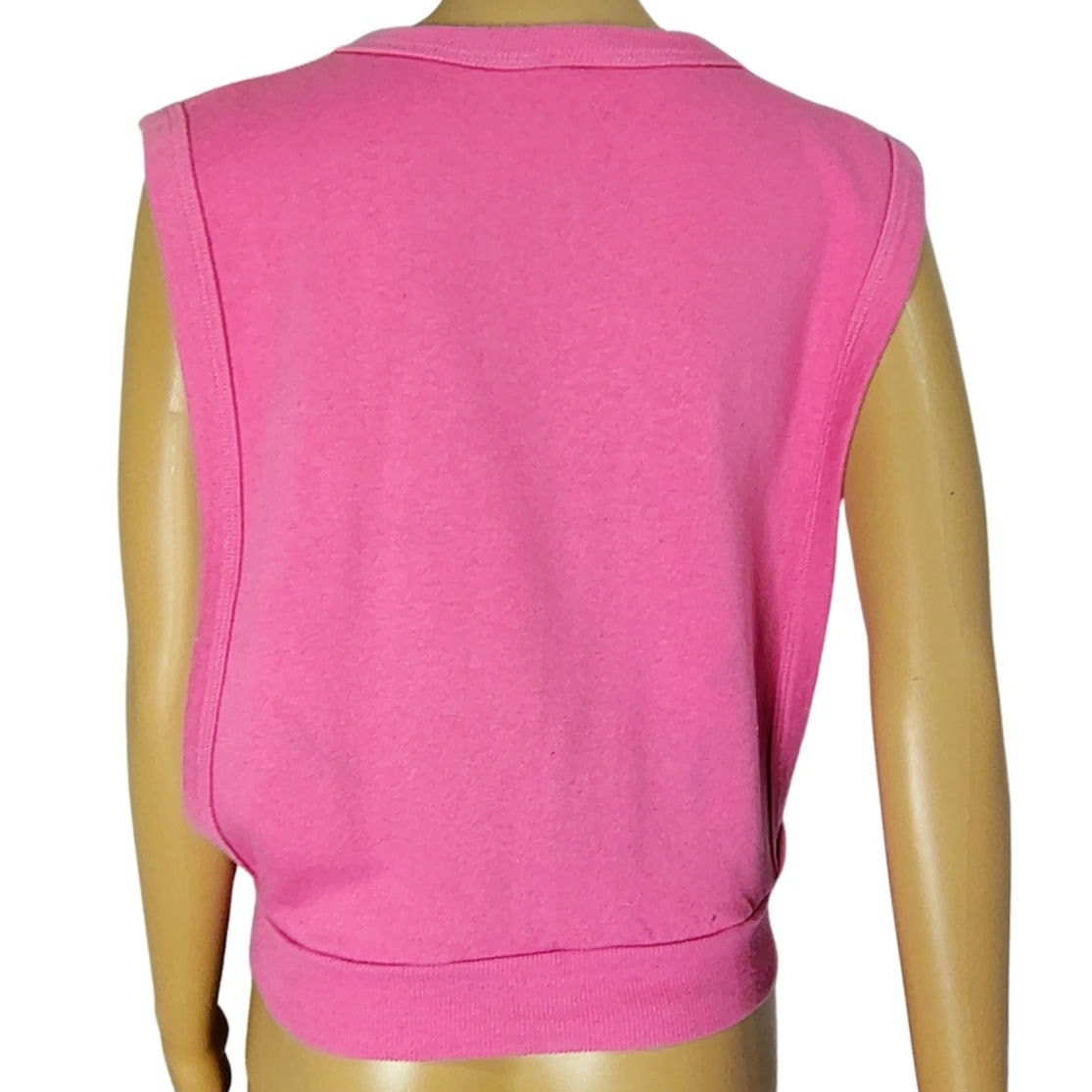 1990s Pink Sleeveless Top Open Sides Sweatshirt Size Small Womens [Vintage]