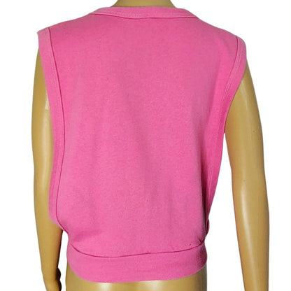 1990s Pink Sleeveless Top Open Sides Sweatshirt Size Small Womens [Vintage]