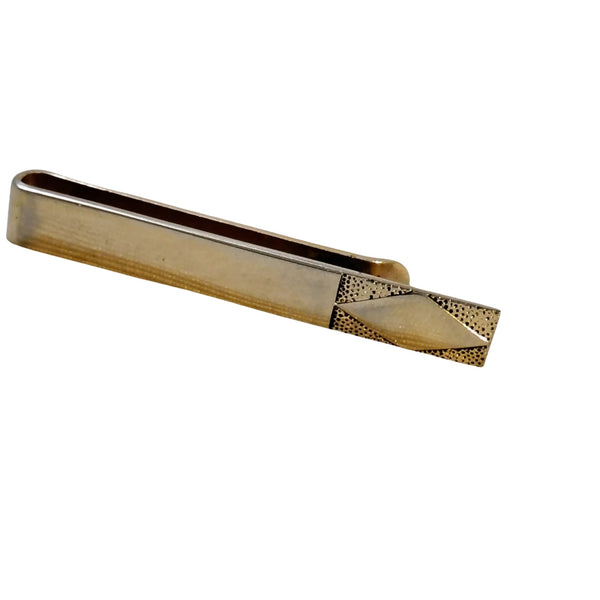 1950s Diamond Mid-Century Modern Swank Tie Bar Money Clip Gold Tone Gently Used [Vintage]