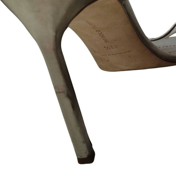 Manolo Blahnik Bronze Leather and Transparent PVC Lavanasa Sandals Size 10.5