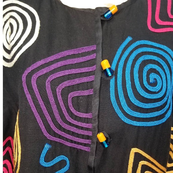 1980s Box Cut Geometric Line Design Blazer ALLURE Size Large [VINTAGE]