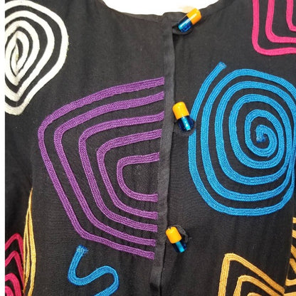 1980s Box Cut Geometric Line Design Blazer ALLURE Size Large [VINTAGE]