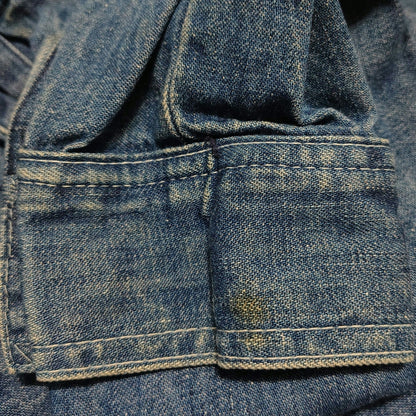 1970s Denim Wingtip Button Up Multiple Pockets Jacket Work Leisure Womens SZ 12
