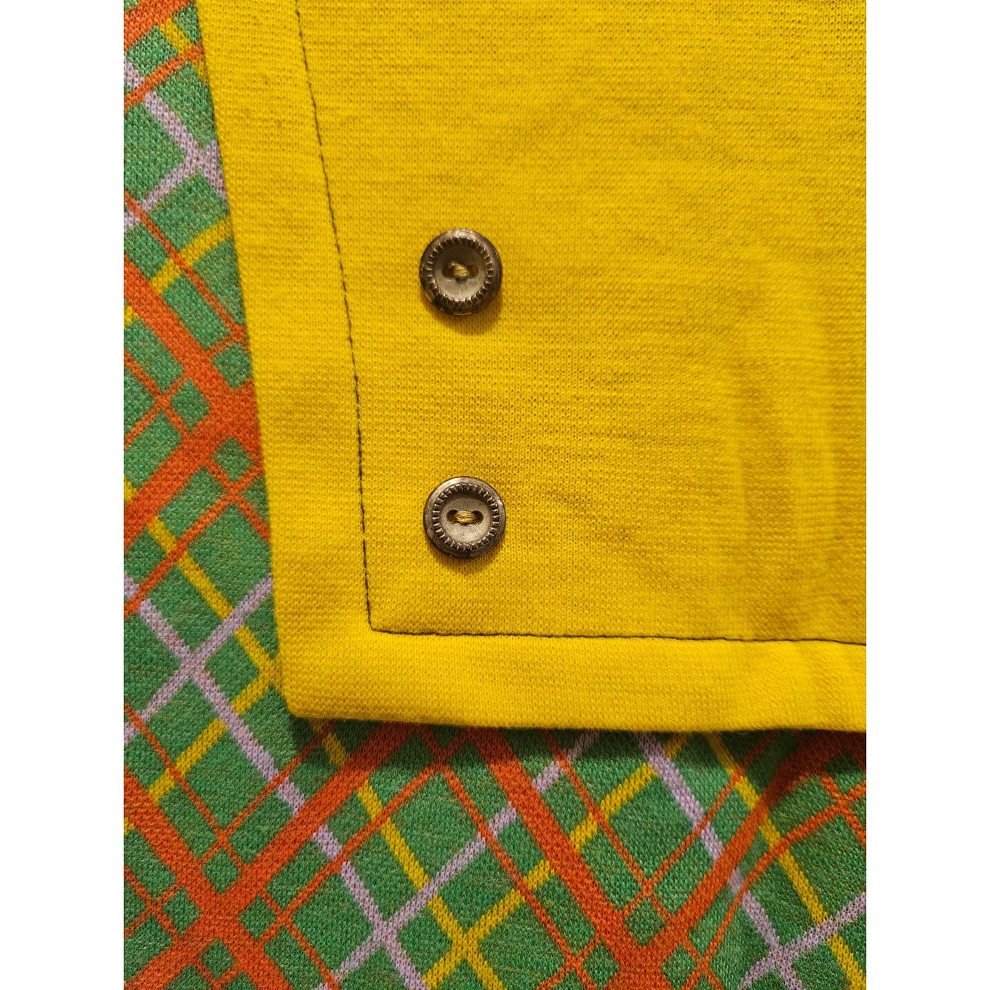 1960s Vintage Green OJ Yellow Children's Growing Girl Perma-Prest Dress Size 10