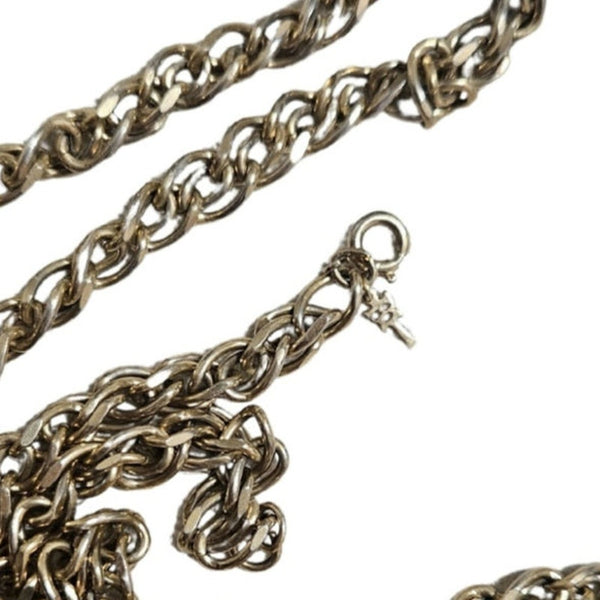 30s 40s Crown Trifari Gold Long Chain Link Opera Length Statement Necklace