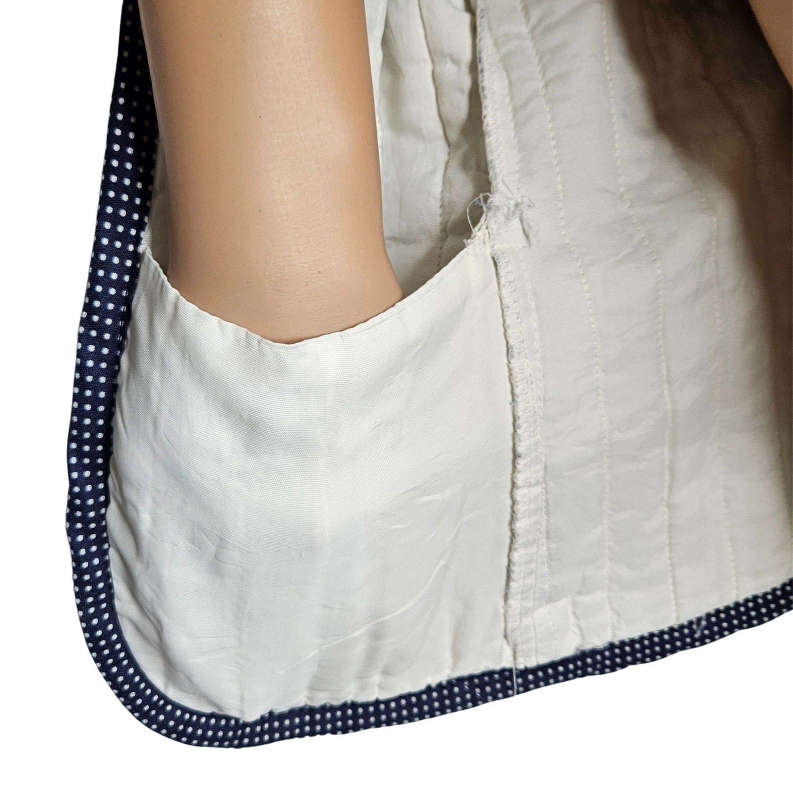 1970s Jessicas Gunnies Blue White Floral Quilted Blazer San Francisco Size Small