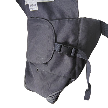 Phil and Ted's Charcoal Gray Belted Hip Baby Seat Carrier Belts Onto Hips