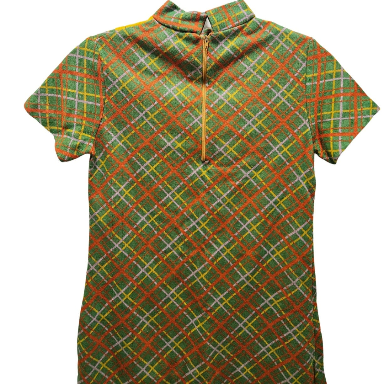 1960s Vintage Green OJ Yellow Children's Growing Girl Perma-Prest Dress Size 10