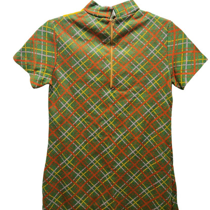 1960s Vintage Green OJ Yellow Children's Growing Girl Perma-Prest Dress Size 10