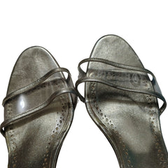 Manolo Blahnik Bronze Leather and Transparent PVC Lavanasa Sandals Size 10.5