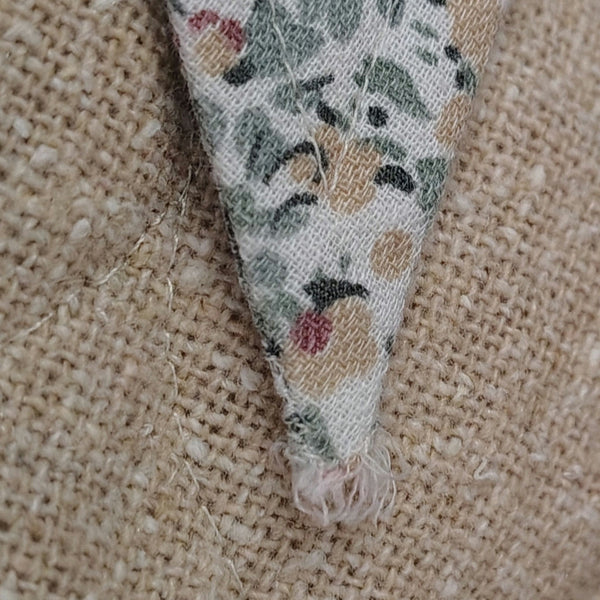 1970s Western Cream Floral Print Patchwork Quilted Yoke Button Up Shirt Size M [Vintage]