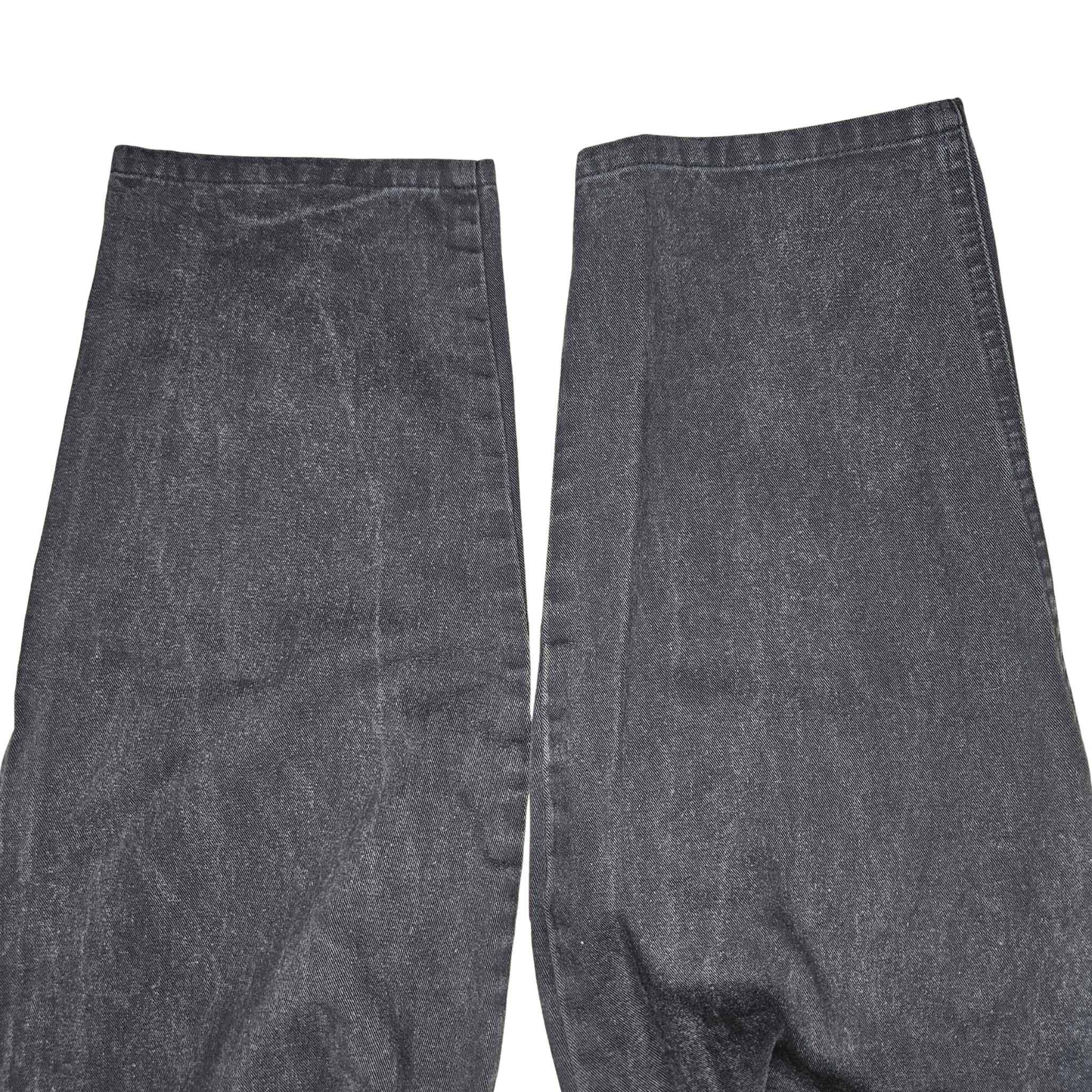 1980s Black Denim High Waisted Pleated Design Harem-Style Legs Double Belt Waist Detail Size 9 Womens