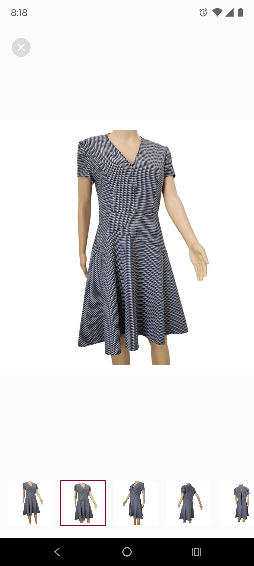 Purple Hugo Boss Halomi V Neck Fit & Flare Back Zip Dress Size 8 US 12 UK 44 IT