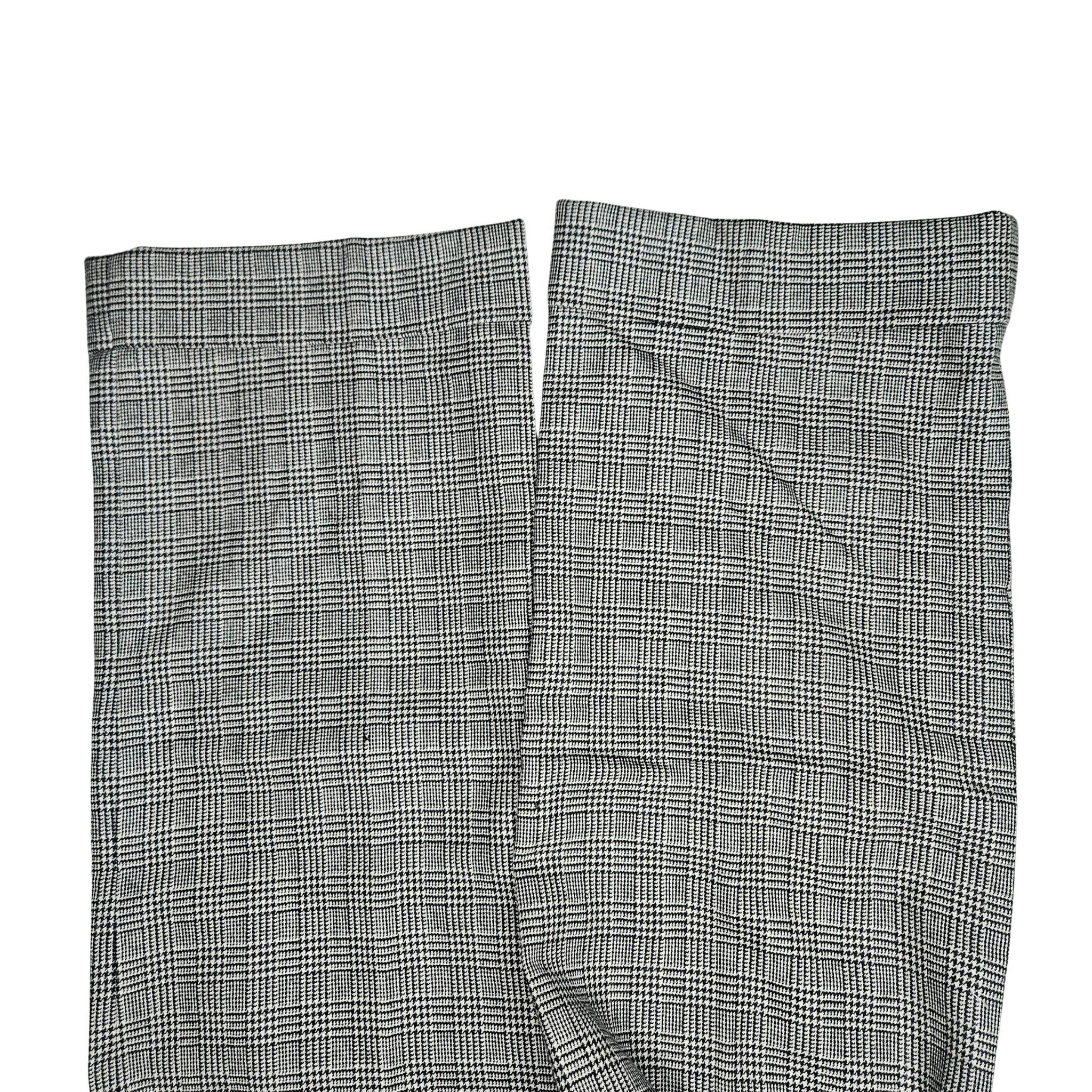 Y2k Pendleton Black White Glen Plaid 100% Virgin Wool Trousers Flat Front Slacks Wide Leg Pants Size 4
