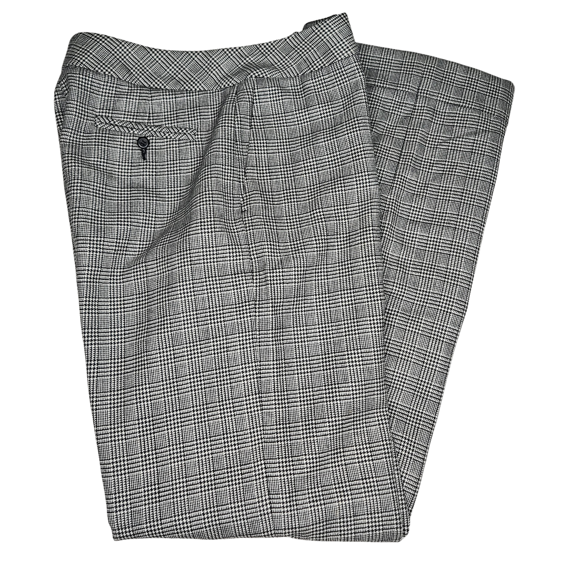 Y2k Pendleton Black White Glen Plaid 100% Virgin Wool Trousers Flat Front Slacks Wide Leg Pants Size 4