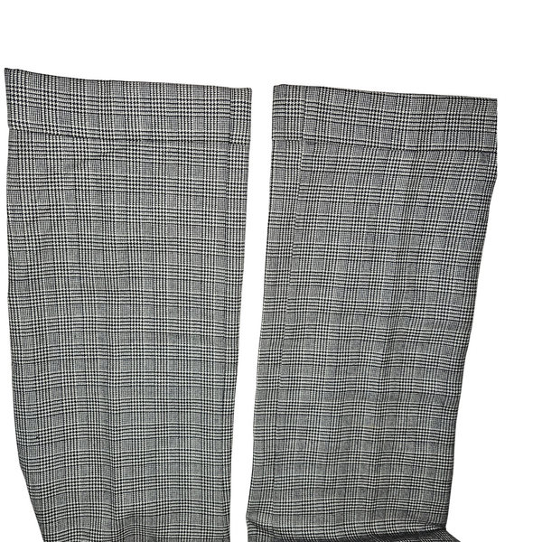Y2k Pendleton Black White Glen Plaid 100% Virgin Wool Trousers Flat Front Slacks Wide Leg Pants Size 4