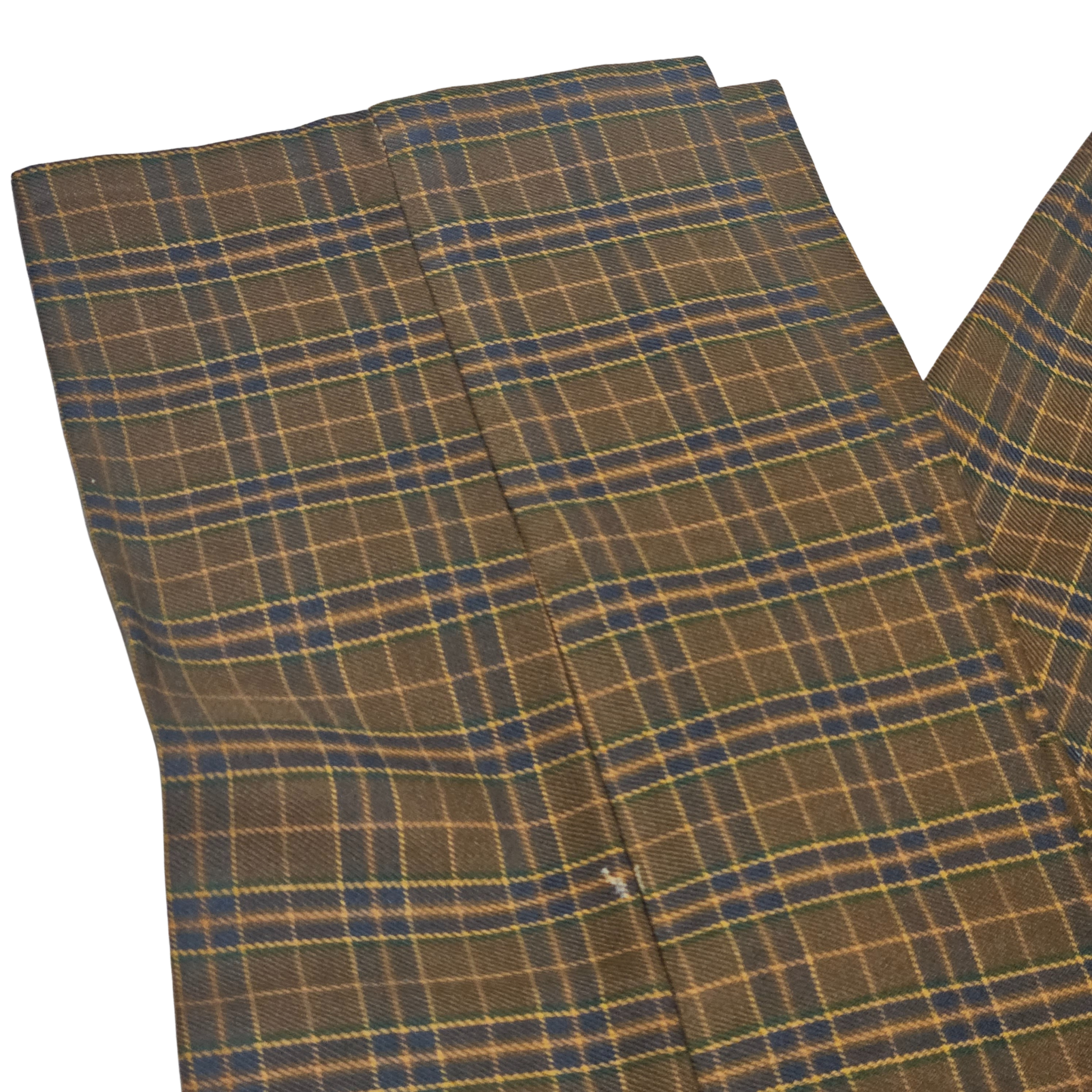 1950s Mod Plaid Flat Front Creased Cotton Back Zip Up Button Fly Pants Size 00